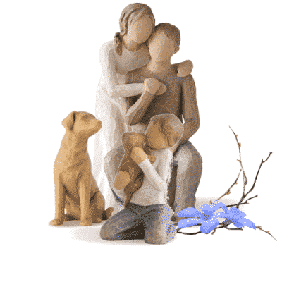 Willow Tree Figuren - Gruppe Familie-mit-Hund, 3er Set